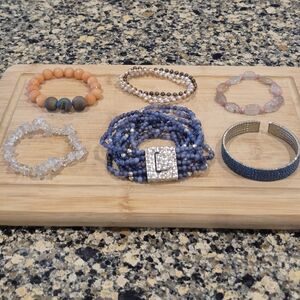 Blue and Silver Beaded Bracelet